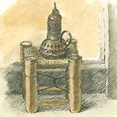 Moroccan Lamp on Stool