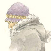 Woman in Purple Hat